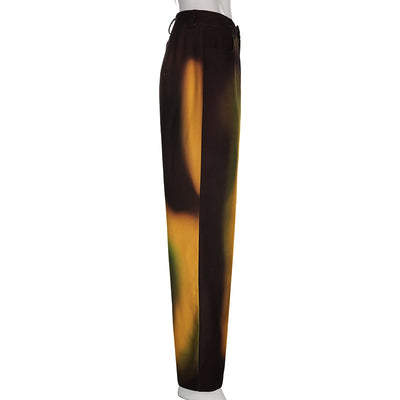 Pantalones Casuales con Estampado Degradado Arcoíris para Mujer - Image 12