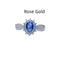 Natural Sapphire Ring Diamond Colored Gems Jewelry Rose Dorado Adjustable Opening
