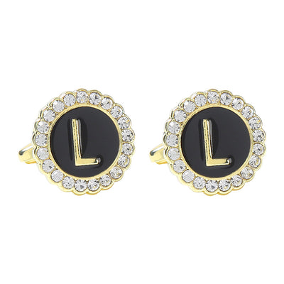 Gemelos Franceses de Diamante Redondo con 26 Letras para Hombre - Image 17
