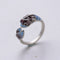Anillo de Plata S925 Carpa Koi Azul Esmaltado Estilo Retro