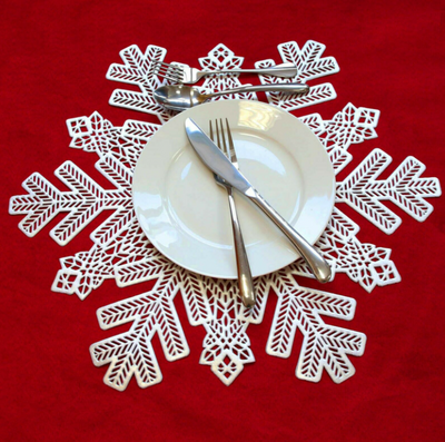 Tapete de Cocina Navideño Copos de Nieve