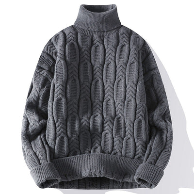 Suéter de Cuello Alto Trenzado para Hombre - Abrigo Casual y Cálido - Image 4
