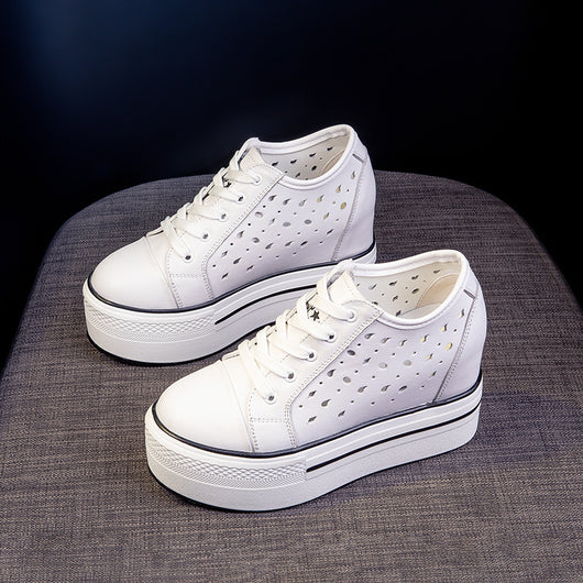 Zapatos Casuales con Plataforma de 9cm y Suela Gruesa Hueca - Image 11
