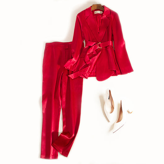 Blazer Satinado Casual para Mujer con Cintura Ajustada - Image 2
