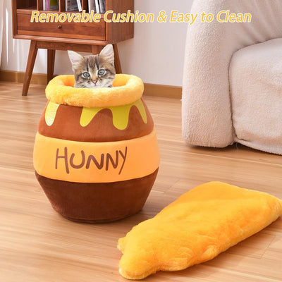 Cama Cueva para Gatos con Espuma Viscoelástica - Nido Acogedor Diseño Miel - Image 7