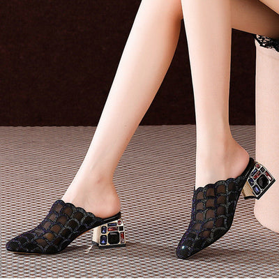 Sandalias Baotou con Tacón Grueso y Malla Transpirable para Mujer - Image 10