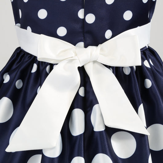 Vestido Infantil con Estampado Irregular y Lazo Festivo - Image 27