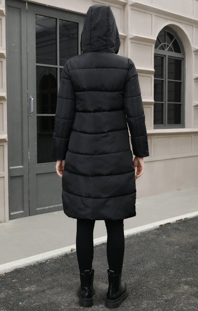 Chaqueta Larga de Algodón Grueso con Capucha - Ajuste Slim Resistente al Frío - Image 15