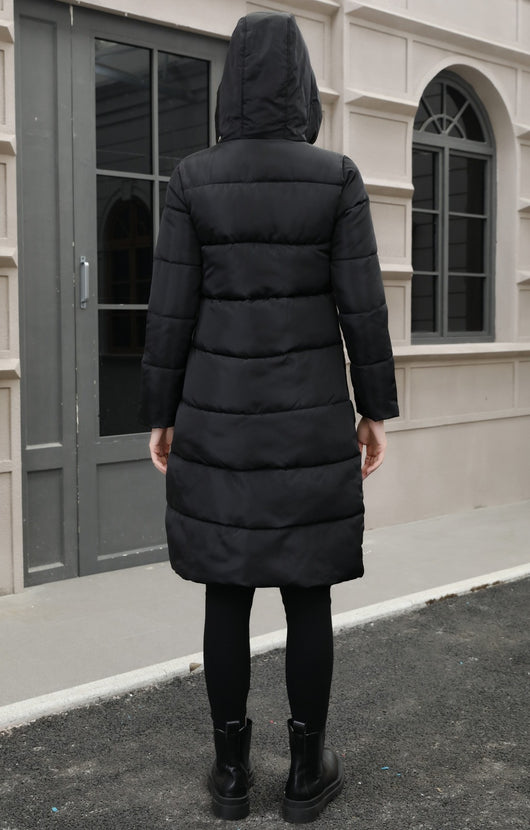 Chaqueta Larga de Algodón Grueso con Capucha - Ajuste Slim Resistente al Frío - Image 15