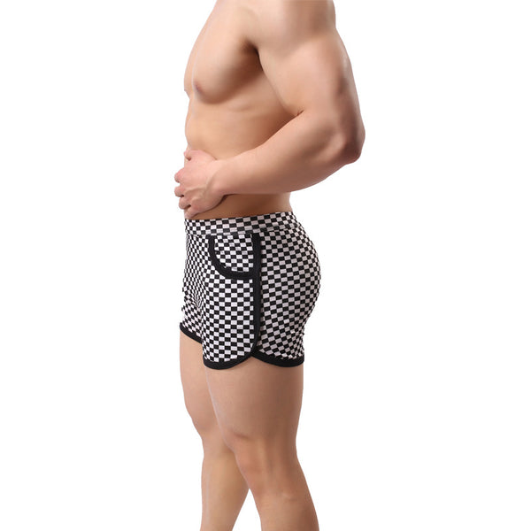 Bóxer Casual Cuadros Blanco y Negro para Hombre