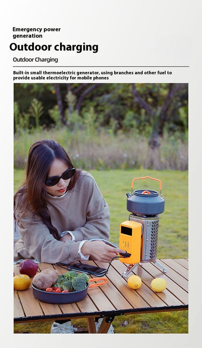 Estufa Portátil de Leña con Generador Térmico para Camping y Asados - Image 7