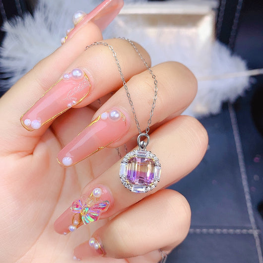 Conjunto de Amatista Natural Ascher: Anillo, Colgante y Aretes