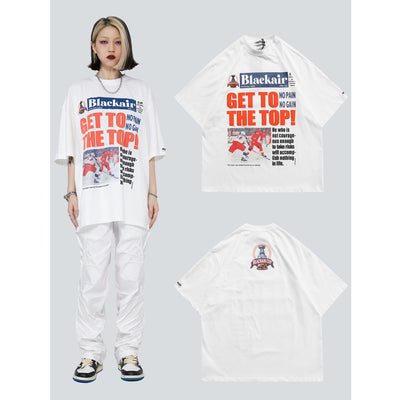Playera de Hockey Guochao con Estampado de Letras - Image 5