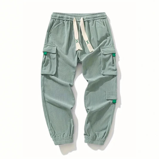 Pantalones de Trabajo Corduroy Talla Grande con Ajuste en Tobillo