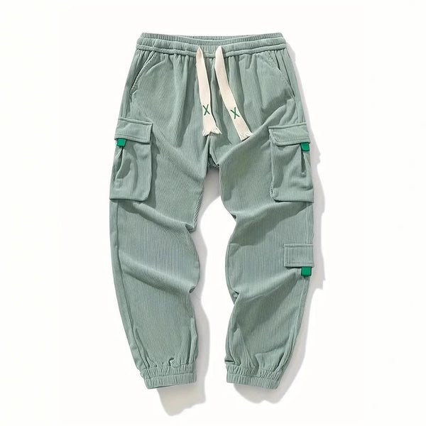 Pantalones de Trabajo Corduroy Talla Grande con Ajuste en Tobillo
