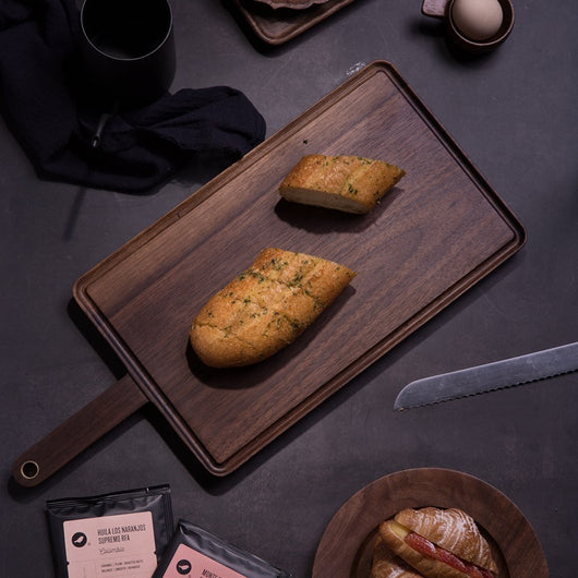 Tabla de Cortar de Madera con Canaleta Antisalpicaduras para Pan y Carnes