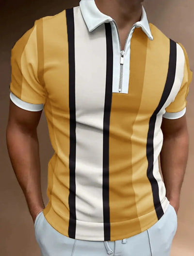 Polo Slim Fit a Rayas con Solapa Clásica para Hombre - Image 10