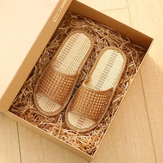 Pantuflas de Pareja con Suela Suave y Diseño en Fibra Natural - Image 2