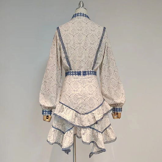 Conjunto de Dos Piezas con Blusa de Mangas Globo y Falda para Mujer - Image 7