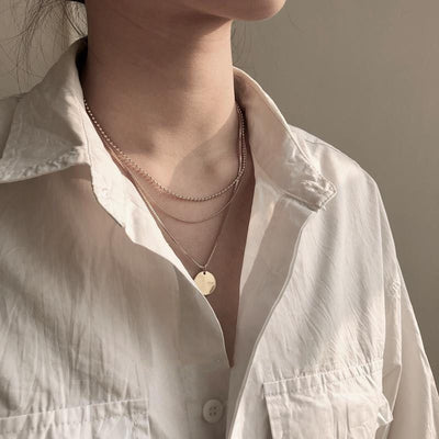 Collar Pendiente Multicapa con Discos Trendy - Image 3