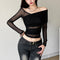 Blusa Ajustada de Manga Larga Elegante para Mujer