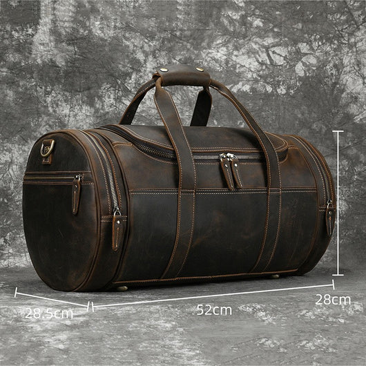 Bolso de Viaje Vintage en Cuero Crazy Horse para Hombre - Image 5