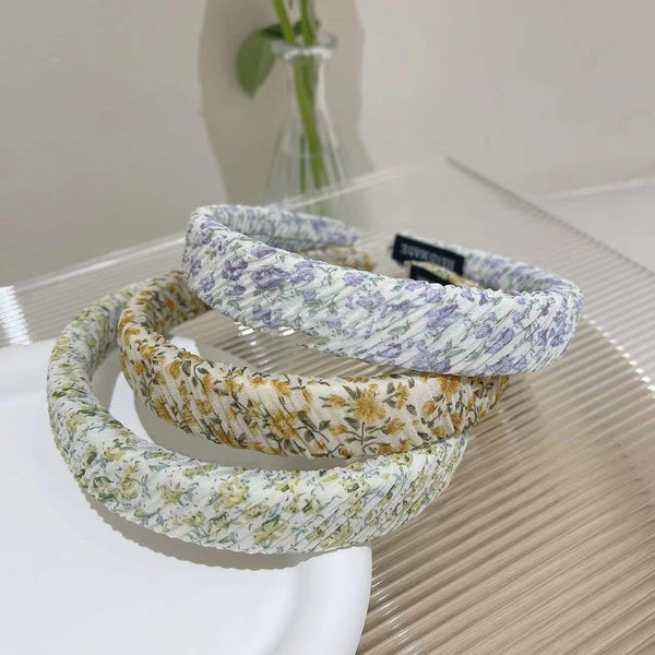 Diadema Plisada de Chifón con Flores Pequeñas Mori