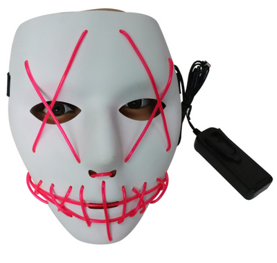 Máscara LED de Horror Halloween con Boca Rasgada y Ojos Cruzados Luminosos - Image 16
