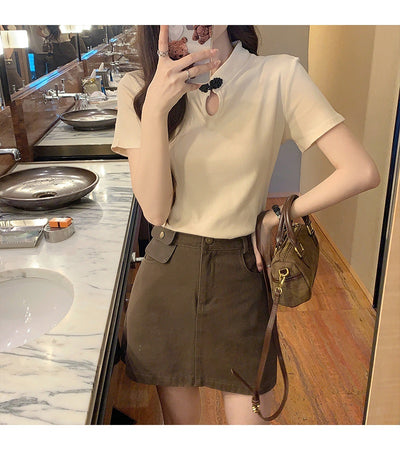 Camiseta de Estilo Chino con Botones de Rana - Manga Corta Verano - Image 22