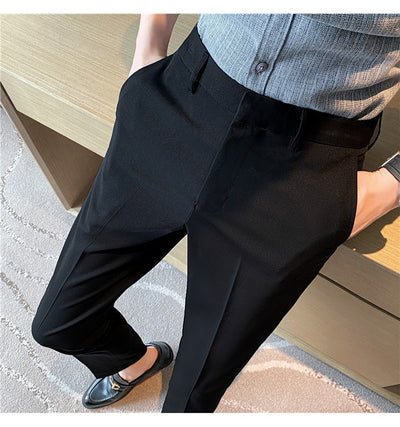 Pantalones de Traje Casual Primavera-Verano con Drapeado y Stretch Cómodo - Image 33