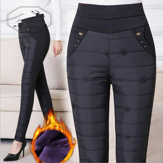 Pantalones de Algodón Acolchado Cintura Alta para Mujer - Image 13