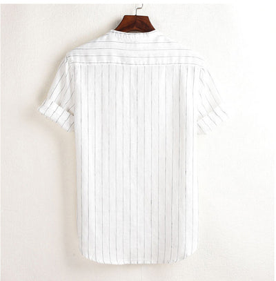 Camisa Polo Manga Corta a Rayas con Cuello Alto - Image 15