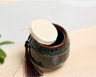 Recipiente de Té en Cerámica Artesanal con Caja de Madera - Image 13