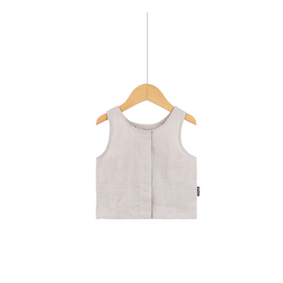Conjunto de Cáñamo y Ramio Ligero para Bebé - Chaleco y Pantalón Dividido - Image 2