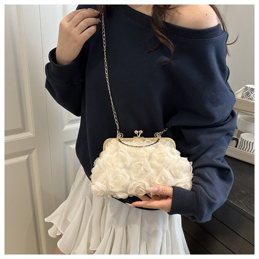 Bolso Elegante para Mujer con Patrón de Rosas y Detalle de Cadena - Image 17