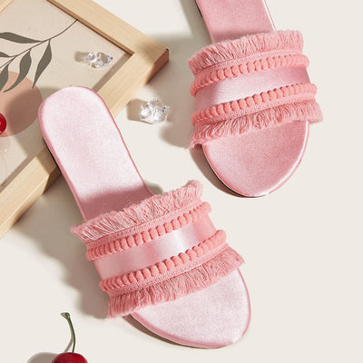 Sandalias Planas Extragrandes para Mujer con Borlas - Comodidad de Verano - Image 4