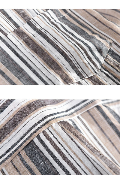 Camisa de Lino a Rayas para Hombre - Perfecta para Primavera y Verano - Image 15