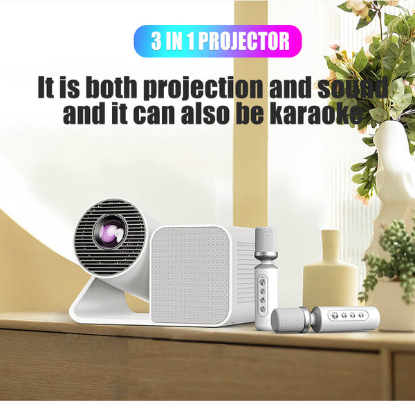 Proyector Karaoke 3 en 1 con Micrófono Inalámbrico