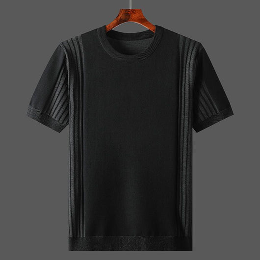 Camiseta Básica de Punto para Hombre - Cuello Redondo Manga Corta - Image 3