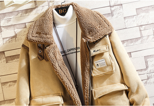 Abrigo Casual de Lana de Cordero y Algodón para Hombre - Image 11