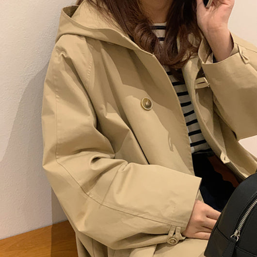 Abrigo Trench Gabardina con Capucha Largo Mujer - Estilo Femenino - Image 9