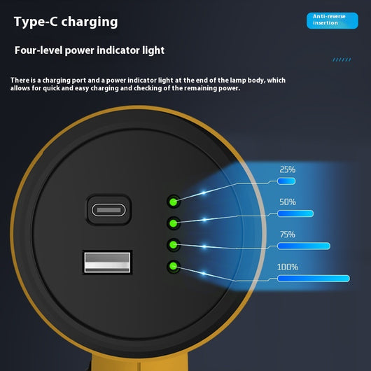 Linterna Táctica LED Recargable USB - Alcance Largo Impermeable para Caza - Image 4