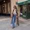 Abrigo Tipo Polo Trench Coat para Mujer Beige Abotonado Simple