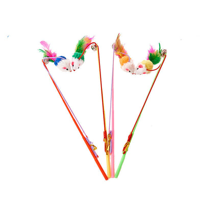 Juguete Interactivo para Gatos - Ratón de Peluche con Vara - Image 5