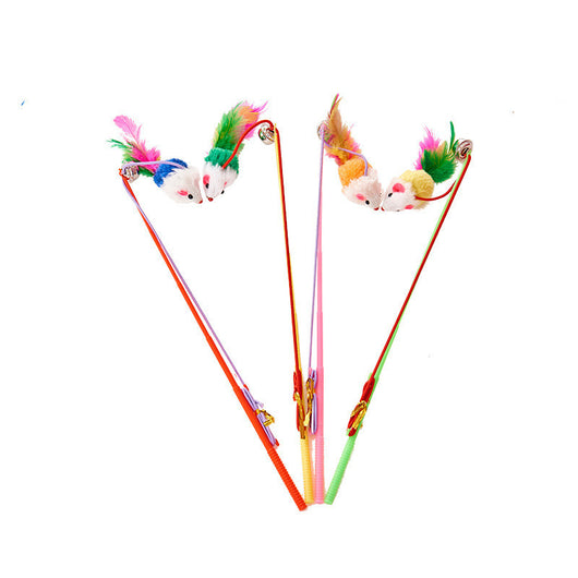 Juguete Interactivo para Gatos - Ratón de Peluche con Vara - Image 5