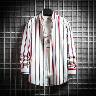 Camisa Manga Larga Slim Fit Estilo Coreano Talla Grande Hombre - Image 3