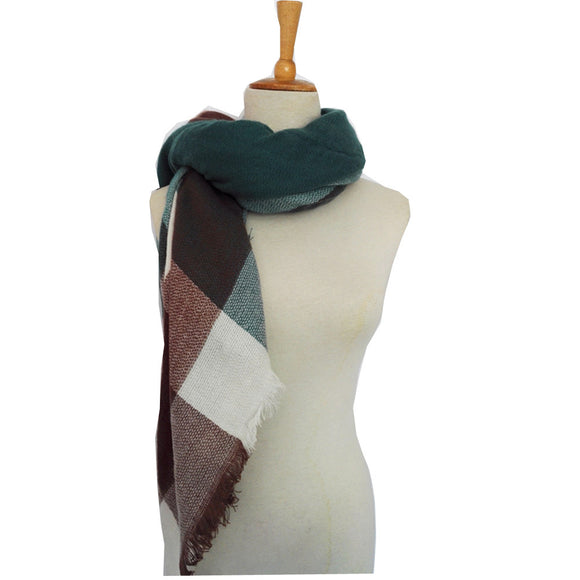 Pañuelo Cuadrado Escocés Multicolor para Otoño e Invierno
