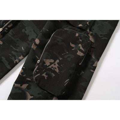 Pantalón Cargo Estilo Militar Amekaji con Múltiples Bolsillos y Corte Recto - Image 4