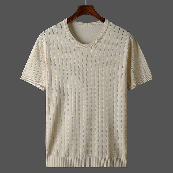 Camisa Casual de Punto Calada para Hombre - Manga Corta - Image 5