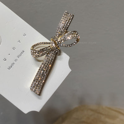 Pasador de Cabello Perla Diamante con Lazo Metálico - Image 2